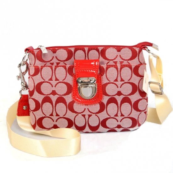 Coach Lock In Signature Small Red Crossbody Bags CFB | Coach Outlet Canada